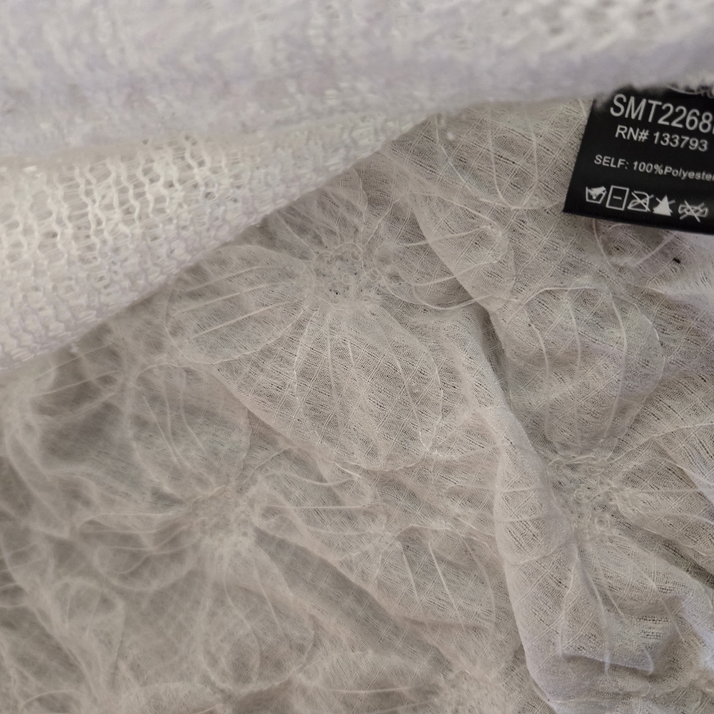 POL Lightweight White Patchwork Knit Top Womens S… - image 5